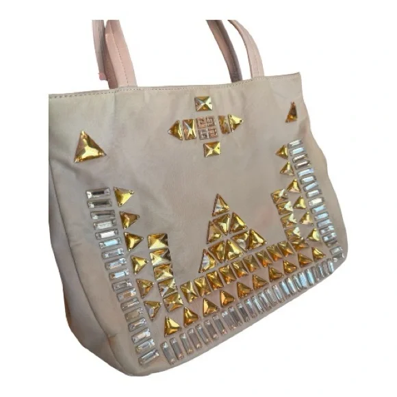 Givenchy Riccardo Tisci Era Crystal Studded Nylon Tote, Rare 4G Logo Bag w/ COA - Picture 3 of 16